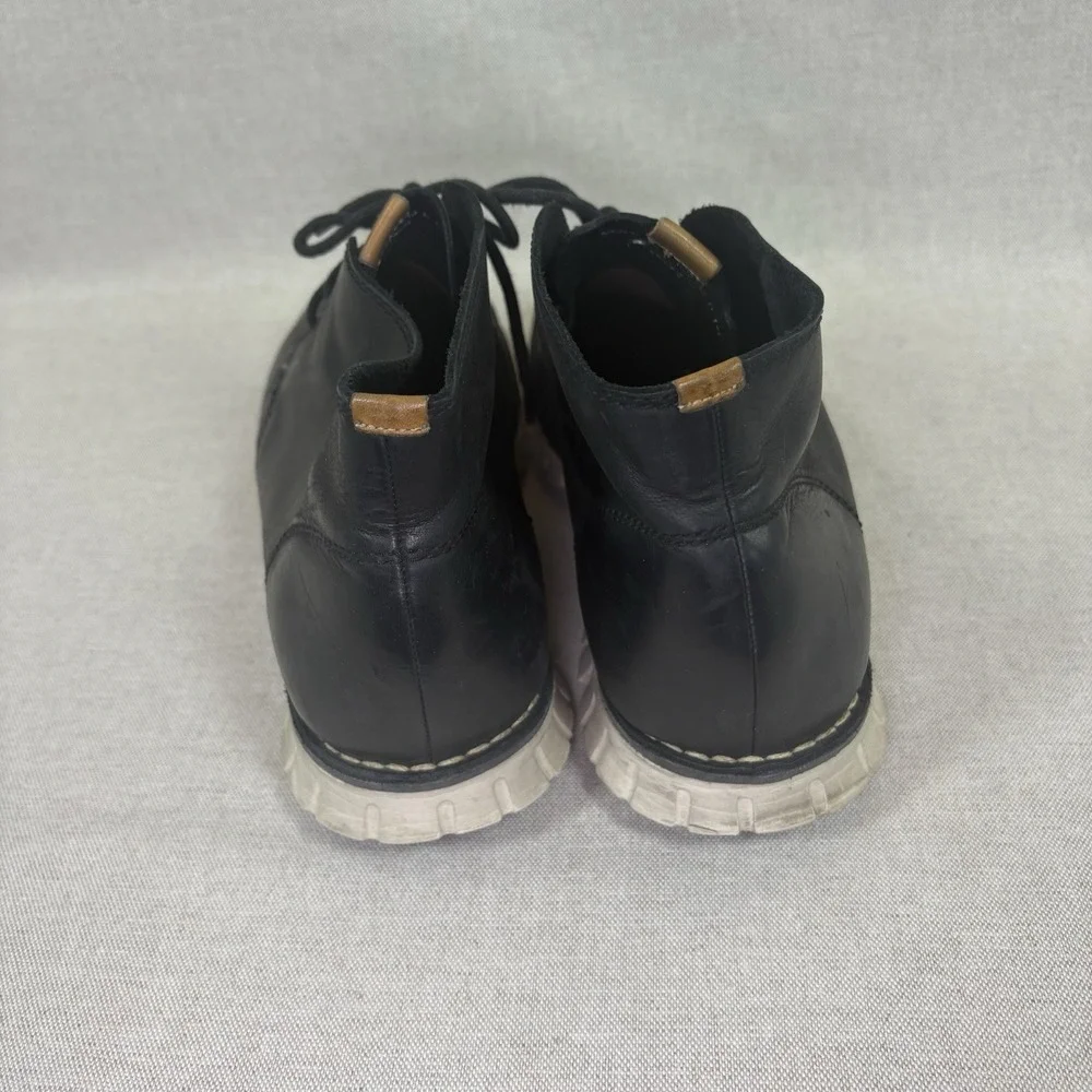 Cole Haan ZEROgrand Chukka Boots Mens 9.5 Black Leather Comfort Preppy Workwear